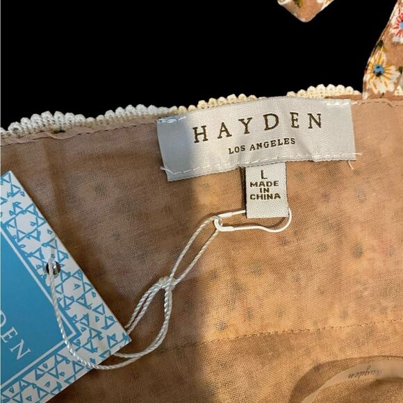 Free People Hayden boho crochet lace deep-V tie back crop top NWT size L - Picture 7 of 13